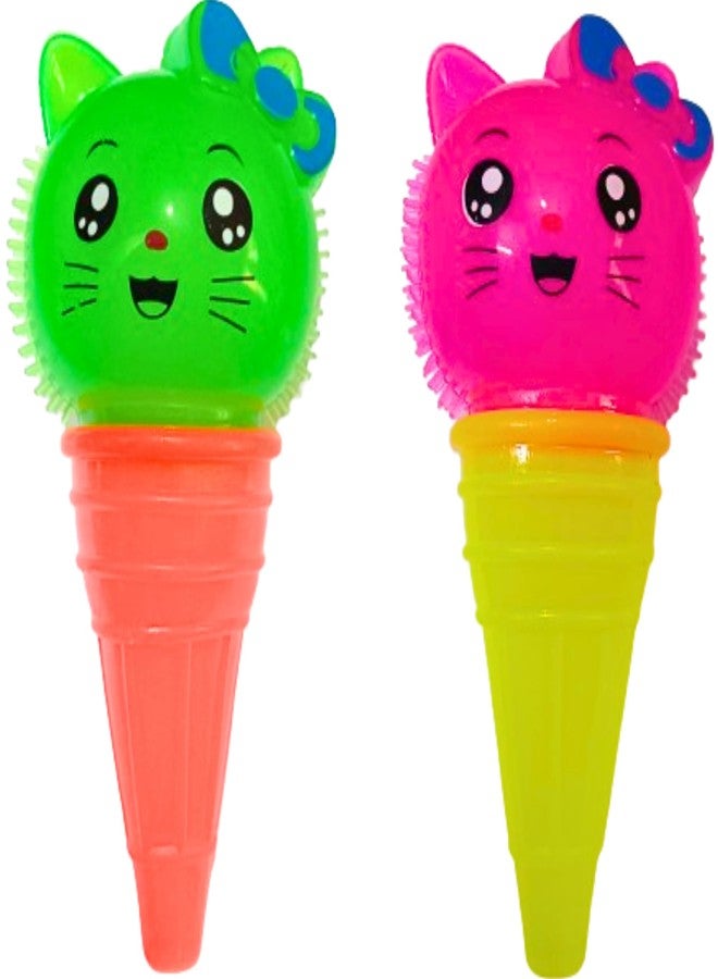 Munmoll Chu Chu Led Flashing Ice Cream Anti-Stress Gift Fun Toys for Children LED Light Ice Cream Learning and Educational Toy for Kids Pack of 2 pcs - Image 1